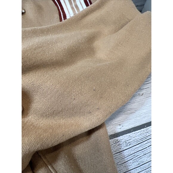 MacGregor 70s-80s Zip Up Track Court Tennis Sweater Jacket Beige Burgundy Small - Picture 7 of 13